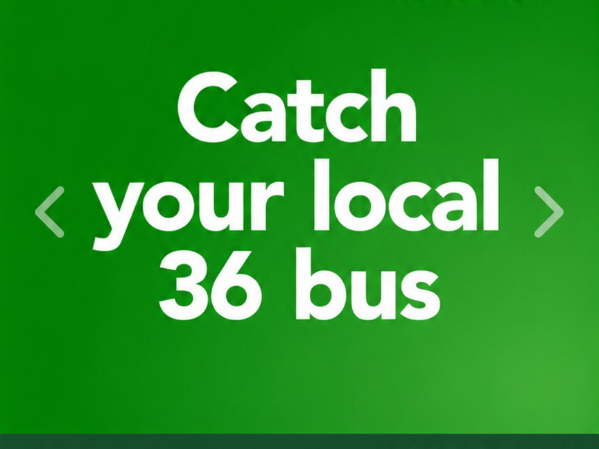 The West of England Instagram ad for the 36 bus, reading Catch your local 36 bus in white on green.