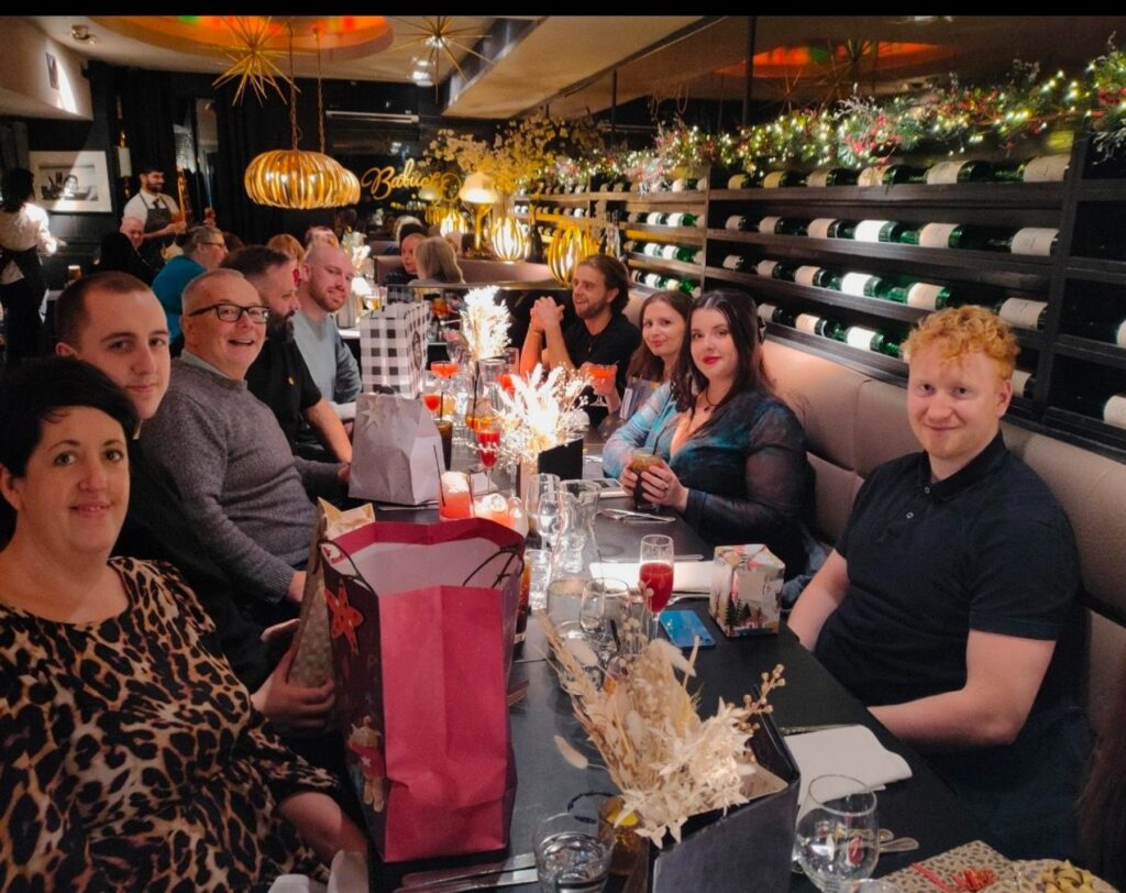 The Route Agency Team sat down for a Christmas meal at a local restaurant.